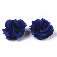 Polyester Fabric Flowers, for DIY Headbands Flower Accessories Wedding Hair Accessories for Girls Women, Medium Blue, 34mm(FIND-R076-02D-1)
