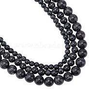 3 Sstrands 3 Style Synthetic Turquoise Beads Strands, Dyed, Round, Black, 4mm/6mm/8mm, Hole: 0.8~1.4mm, 1strand/style(G-NB0003-25)