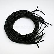 Синтетический шнур резиновые бисером, круглые, твердый, без отверстия , чёрные, 2.0 мм, около 1.09 ярда (1 м) на прядь(RCOR-A013-02-2.0mm)