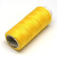 402 Polyester Sewing Thread Cords for Cloth or DIY Craft, Gold, 0.1mm, about 120m/roll, 10rolls/bag(OCOR-R027-19)