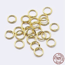 925 Sterling Silver Round Rings, Soldered Jump Rings, Closed Jump Rings, Real 18K Gold Plated, 18 Gauge, 7x1mm, Inner Diameter: 5mm, about 60pcs/10g(STER-F036-03G-1x7)