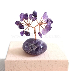 Natural Amethyst Sculpture Display Decorations, for Home Office Desk, Tree, 20~55x50~80mm(PW-WGC5A46-04)