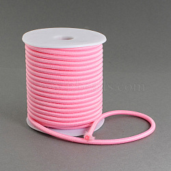 Round Nylon Thread, with PPC Tube Inside, Pink, 3mm, about 10.82 yards(9.9m)/roll(NWIR-R004-3mm-12)
