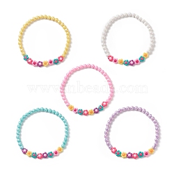 Acrylic Flower & Faceted Round Beaded Necklaces, for Women, Mixed Color, 18-1/4 inch(46.4cm)(NJEW-JN04191)