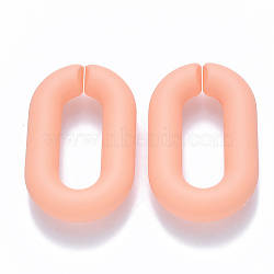 Opaque Spray Painted Acrylic Linking Rings, Quick Link Connectors, for Cable Chains Making, Oval, Light Salmon, 31x19.5x5.5mm, Inner Diameter: 19.5x7.5mm(X-OACR-S036-006A-I04)