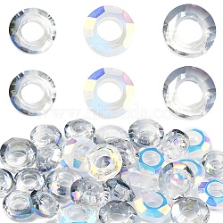 30Pcs 3 Styles Glass Cabochons, Nail Art Decoration Accessories, Ring, Mixed Color, 8~10.5x3~3.5mm, Hole: 4~5mm, 10pcs/style (MRMJ-YW0001-080)