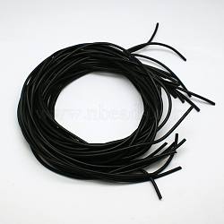 Synthetic Rubber Beading Cord, Round, Solid, No Hole, Black, 2.0mm, about 1.09 yards(1m)/strand(RCOR-A013-02-2.0mm)