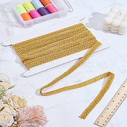 Polyester Braided Lace Ribbon, for Garment Accessories, with Cardboard Display Card, Gold, 1/2 inch(13mm), about 5.47 Yards(5m)/Set(OCOR-LP0002-13)