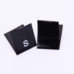 Kid's Size Label, Woven Crafting Craft Cotton Labels, for Clothing Sewing, S, Black, 35x13x0.1mm, about 200pcs/bag(DIY-WH0183-76S-01)