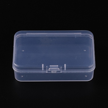 Transparent Plastic Storage Boxes, Bead Containers with Hinged Lid, Rectangle, Clear, 5.24x7.4x2.05cm