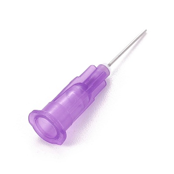 Plastic Fluid Precision Blunt Needle Dispense Tips, Medium Orchid, 7.5x6.5x30mm, Inner Diameter: 4mm, Pin: 0.56mm