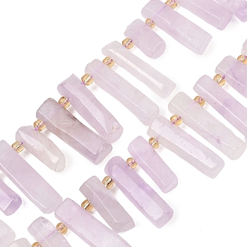 Natural Amethyst Beads Strands, Column, 11~36x6.5~7mm, Hole: 1~1.2mm, about 40~42pcs/strand, 15.35~15.75''(39~40cm)