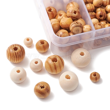 196Pcs 8 Styles Natural Unfinished Wood Beads(WOOD-FS0001-09)-3