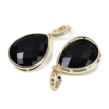 Natural Obsidian Faceted Teardrop Pendants(G-B126-04G-01)-2