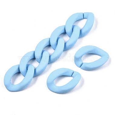 Opaque Spray Painted Acrylic Linking Rings(X-OACR-S036-001A-I14)-3