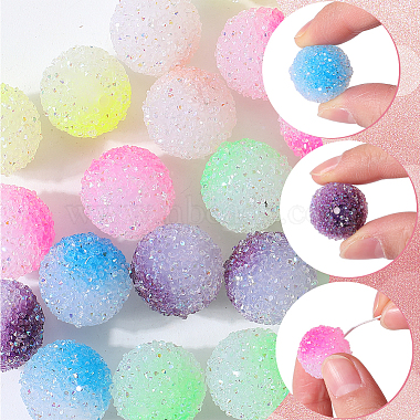 36Pcs 6 Colors Frosted Acrylic Beads(MACR-SC0001-14)-3