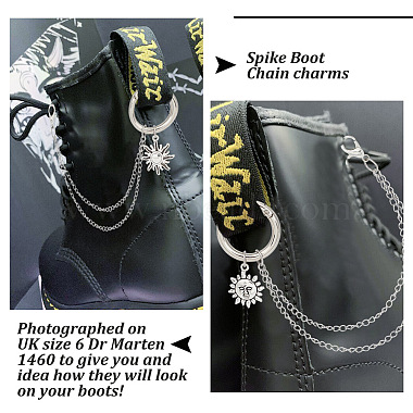 10pièces 10 style 304 chaînes à chaussures décoratives en acier inoxydable(FIND-AB00058)-5