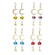 4 Pairs 4 Colors Mushroom Lampwork Dangle Earrings(EJEW-TA00306)-1