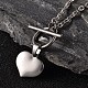 Valentine's Day Heart 304 Stainless Steel Lariat Necklaces(NJEW-JN01484)-2