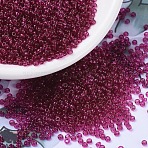 MIYUKI Round Rocailles Beads, Japanese Seed Beads, 11/0, (RR1406) Transparent Fuchsia, 11/0, 2x1.3mm, Hole: 0.8mm, about 50000pcs/pound(SEED-G007-RR1406)
