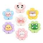 Animal Theme Resin Cabochons, Sunflower Shapes, Mixed Color, Mixed Shapes, 22~24x8~9mm(RESI-B048-02)