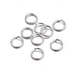 304 Stainless Steel Open Jump Rings, Round, Silver Color Plated, 20 Gauge, 6x0.8mm, Inner Diameter: 4.5mm(X-STAS-E464-09K-S)