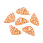 Resin Decoden Cabochons, Imitation Food, Opaque, Bread, Sandy Brown, 25x14x6.5mm(X-RESI-R429-15)