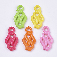 Opaque Acrylic Pendants, Mixed Color, 27x14x3.5mm, Hole: 3mm, about 900pcs/500g(SACR-N008-054)
