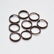 Brass Split Rings, Double Loops Jump Rings, Red Copper, 7x0.6mm, about 6.4mm inner diameter, about 4760pcs/500g(KK-E647-11R)