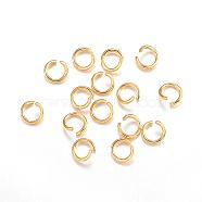 304 Stainless Steel Open Jump Rings, Metal Connectors for DIY Jewelry Crafting and Keychain Accessories, Real 18k Gold Plated, 20 Gauge, 5x0.8mm(STAS-F084-25G)