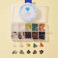 DIY Jewelry Making Kits, Including 80G Natural & Synthetic Gemstone Chip Beads and 1 Roll Elastic Crystal Thread, 4~8x3~9mm, Hole: 0.8mm(G-FS0002-41)