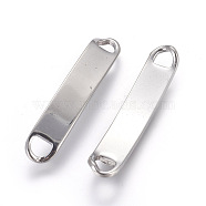 304 Stainless Steel Links connectors, Curved, Oval, Stainless Steel Color, 42.5x8x2mm, Hole: 4.5x5mm(STAS-L217-01C)