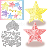 2Pcs 2 Styles Carbon Steel Cutting Dies Stencils, for DIY Scrapbooking, Photo Album, Decorative Embossing Paper Card, Stainless Steel Color, Star Pattern, 8~12.4x6.7~9.9x0.08cm, 1pc/style(DIY-WH0309-638)