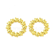 304 Stainless Steel Linking Rings, Star Ring, Real 18K Gold Plated, 24x3mm, Inner Diameter: 13mm(STAS-Z085-07G)