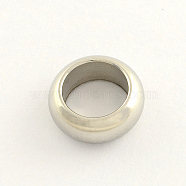 201 Stainless Steel Beads, Stainless Steel Color, 12x5mm, Hole: 6mm(STAS-R063-08)