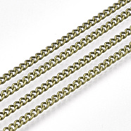 Brass Curb Chains, with Spool, Soldered, Antique Bronze, 2.5x2x0.8mm, about 39.37 Feet(12m)/roll(CHC-S006-02A)