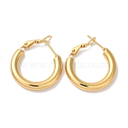 Ion Plating(IP) 304 Stainless Steel Hoop Earrings for Women, Golden, 29x25mm(EJEW-L287-020G)