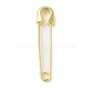 Rack Plating Brass Brooch Pin, Long-Lasting Plated, Lead Free & Cadmium Free, Safety Pin, Real 18K Gold Plated, 34x8x3.5mm, Pin: 0.8mm(JEWB-F020-02G)