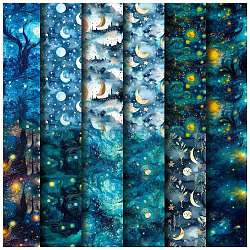 12 Sheets 12 Styles Scrapbooking Paper Pads, Decorative Craft Paper Pad, None Self-Adhesive, Moon, 153x153x0.1mm, 1 Sheet/style(DIY-C079-01K)