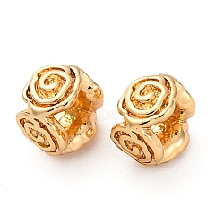 Brass Beads, Flower, Real 18K Gold Plated, 5x5x3.5mm, Hole: 2.5x2.5mm(KK-H513-05G)