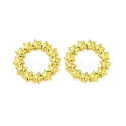 304 Stainless Steel Linking Rings, Star Ring, Real 18K Gold Plated, 24x3mm, Inner Diameter: 13mm(STAS-Z085-07G)