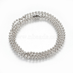 Stainless Steel Ball Chain Necklace Making, Stainless Steel Color, 28 inch(71.5cm), 2.5mm(MAK-L019-01E-P)