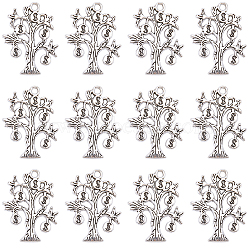 Tibetan Style Alloy Pendants, Tree/Dragonfly/Angel, Tree, 28.5x22x1.5mm, Hole: 2mm, 40pcs/set(FIND-SC0011-53A)