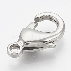 304 Stainless Steel Lobster Claw Clasps, teardrop, Stainless Steel Color, 13x8x4mm, Hole: 1.6mm(STAS-T033-25E)