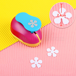 Plastic Paper Craft Hole Punches, Paper Puncher for DIY Paper Cutter Crafts & Scrapbooking, Random Color, Flower Pattern, 70x40x60mm(KICR-PW0001-12-08)