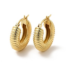 Rack Plating Brass Croissant Hoop Earrings for Women, Real 18K Gold Plated, 21x20x6mm, Pin: 0.8mm(EJEW-F288-18G)