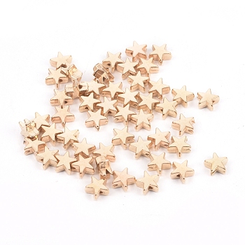 CCB Plastic Beads, Star, Golden, 6x6x3mm, Hole: 1mm