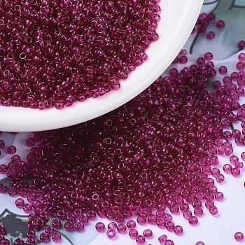 MIYUKI Round Rocailles Beads, Japanese Seed Beads, 11/0, (RR1406) Transparent Fuchsia, 11/0, 2x1.3mm, Hole: 0.8mm, about 50000pcs/pound
