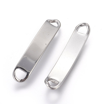 304 Stainless Steel Links connectors, Curved, Oval, Stainless Steel Color, 42.5x8x2mm, Hole: 4.5x5mm