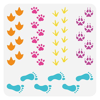 PET Hollow Out Drawing Painting Stencils, for DIY Scrapbook, Photo Album, Footprint, 30x30cm